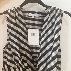 A.L.C. Black and Cream Checked Shirt